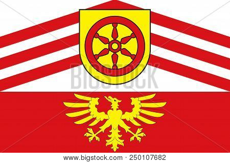 Flag Of Guetersloh Is A District In The North-east Of North Rhine-westphalia, Germany. 3d Illustrati
