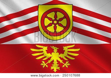 Flag Of Guetersloh Is A District In The North-east Of North Rhine-westphalia, Germany. 3d Illustrati