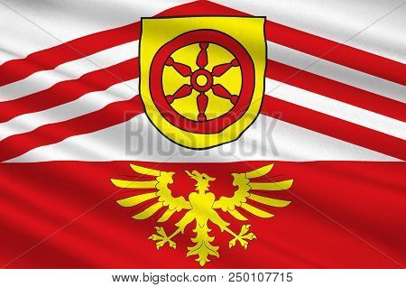 Flag Of Guetersloh Is A District In The North-east Of North Rhine-westphalia, Germany. 3d Illustrati