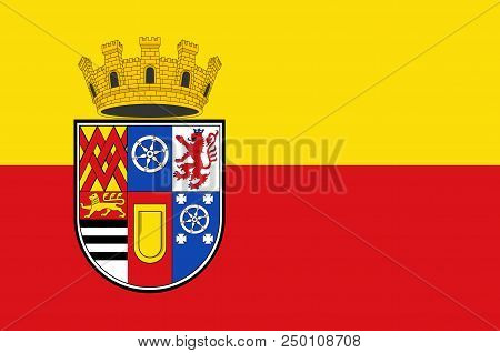 Flag Of Muelheim Is A City In North Rhine-westphalia In Germany. 3d Illustration