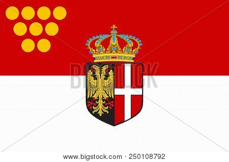 Flag Of Neuss Is A City In North Rhine-westphalia, Germany. 3d Illustration