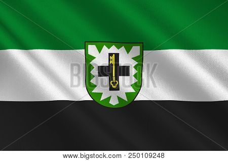 Flag Of Recklinghausen Is A District In The Centre Of North Rhine-westphalia, Germany. 3d Illustrati