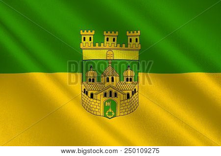 Flag Of Recklinghausen Is The Northernmost City In The Ruhr-area And The Capital Of The Recklinghaus