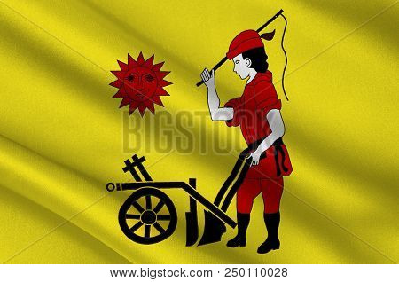 Flag Of Kempenich Is A Municipality In The District Of Ahrweiler, In Rhineland-palatinate, Germany. 