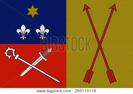 Flag Of Wehr Is A Municipality In The District Of Ahrweiler, In Rhineland-palatinate, Germany. 3d Il