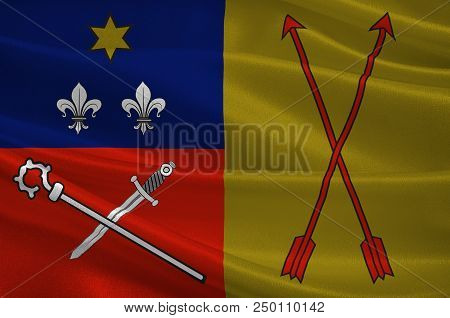 Flag Of Wehr Is A Municipality In The District Of Ahrweiler, In Rhineland-palatinate, Germany. 3d Il