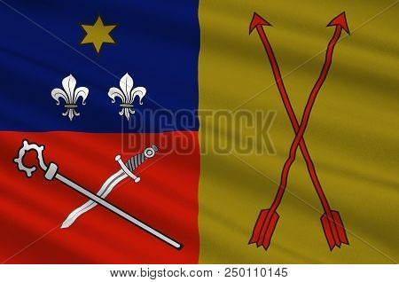 Flag Of Wehr Is A Municipality In The District Of Ahrweiler, In Rhineland-palatinate, Germany. 3d Il