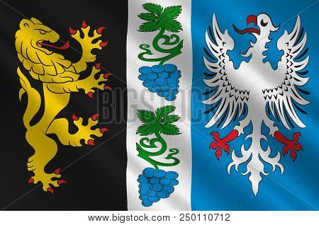 Flag Of Bad Duerkheim Is A District In Rhineland-palatinate, Germany. 3d Illustration