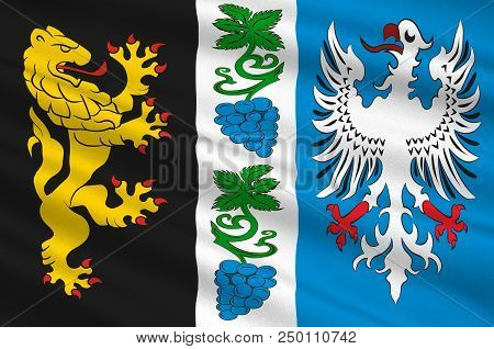 Flag Of Bad Duerkheim Is A District In Rhineland-palatinate, Germany. 3d Illustration