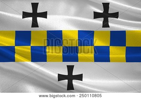 Flag Of Bad Kreuznach Is A Town In The Bad Kreuznach District In Rhineland-palatinate, Germany. 3d I