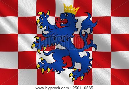 Flag Of Birkenfeld Is A District In Rhineland-palatinate, Germany. 3d Illustration