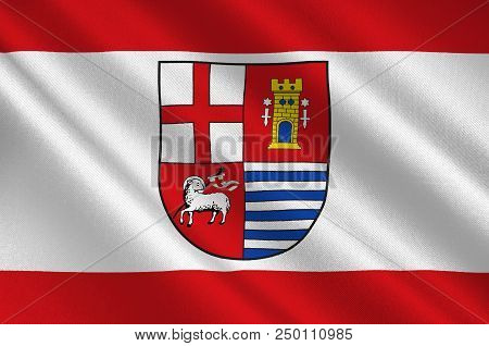 Flag Of Eifelkreis Bitburg-pruem Is A District In Rhineland-palatinate, Germany. 3d Illustration