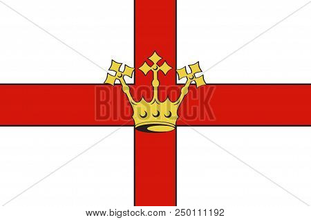 Flag Of Koblenz Is A German City Situated On Both Banks Of The Rhine. 3d Illustration