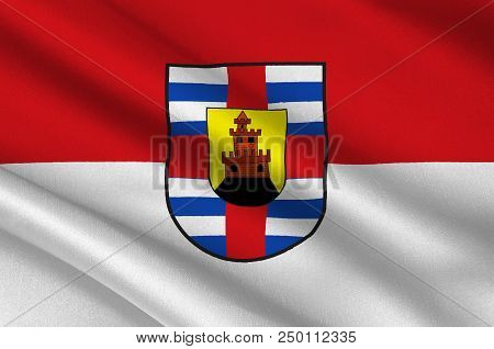 Flag Of Trier-saarburg Is A District In The West Of Rhineland-palatinate, Germany. 3d Illustration
