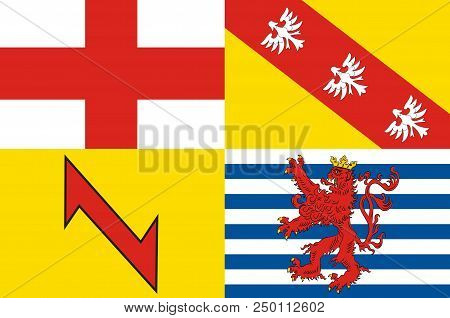 Flag Of Merzig-wadern Is A District In The Northwest Of The Saarland, Germany. 3d Illustration