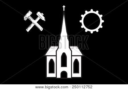 Flag Of Neunkirchen Is A Town And A Municipality In Saarland, Germany. 3d Illustration