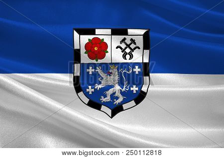 Flag Of Saarbruecken Is The Capital And Largest City Of The State Of Saarland, Germany. 3d Illustrat