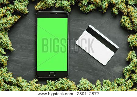 Grinder A Lot Ofx Marijuana, Fresh Buds Of Cannabis Many Weed. Copy Spase Copy-space