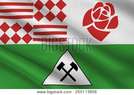 Flag Of Mansfeld-suedharz Is A District In Saxony-anhalt, Germany. 3d Illustration