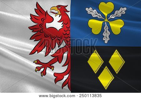 Flag Of Stendal Is A District In The North-east Of Saxony-anhalt, Germany. 3d Illustration