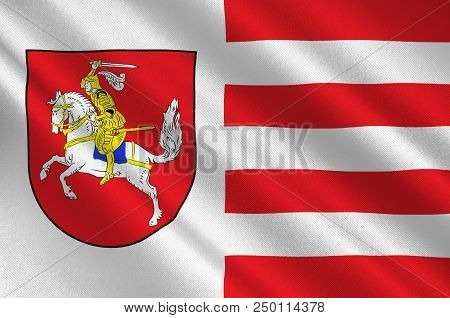 Flag Of Dithmarschen Is A District In Schleswig-holstein, Germany. 3d Illustration