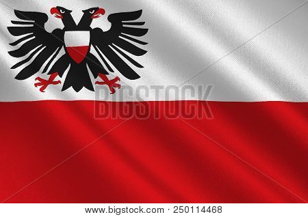 Flag Of Luebeck Is A City In Schleswig-holstein, Northern Germany, And One Of The Major Ports Of Ger