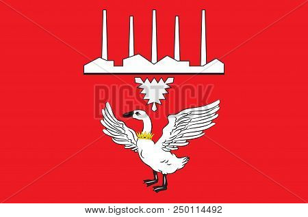 Flag Of Neumuenster Is An Urban Municipality In The Middle Of Schleswig-holstein, Germany. 3d Illust