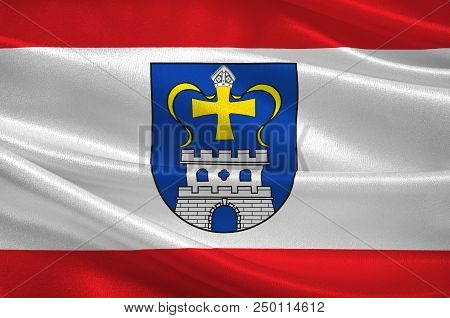 Flag Of Ostholstein Is A District In Schleswig-holstein, Germany. 3d Illustration