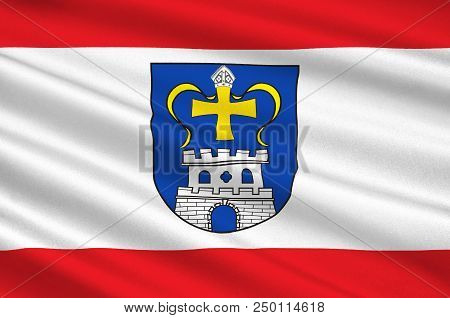 Flag Of Ostholstein Is A District In Schleswig-holstein, Germany. 3d Illustration