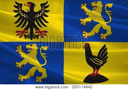 Flag Of Ilm-kreis Is A District In Thuringia, Germany. 3d Illustration