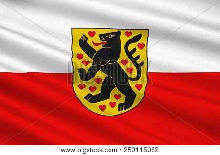 Flag Of Weimar Is A City In The Federal State Of Thuringia, Germany. 3d Illustration