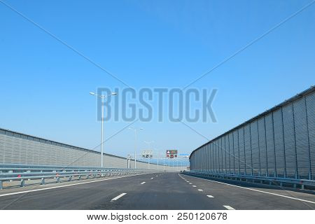 Crimean Bridge, Taman, Russia - July 9, 2018: Access Road To The Crimean Bridge. The New Bridge
