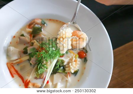 Seafood Soup Or Thai Soup Or Spicy Soup Or Tomyamkung