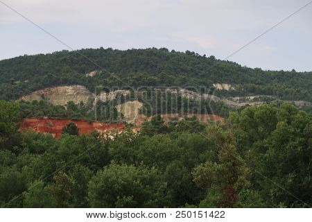Rustrel, France - July 14, 2018: Photography Showing A Magnificent Landscape. The Photography Was Ta