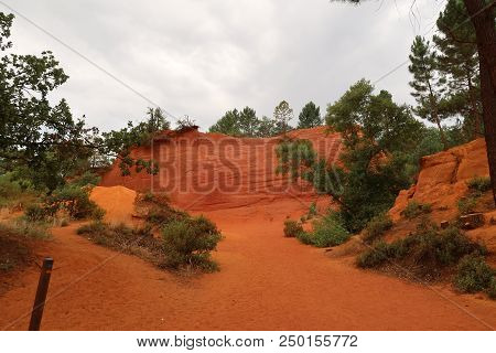 Rustrel, France - July 14, 2018: Photography Showing A Magnificent Landscape. The Photography Was Ta