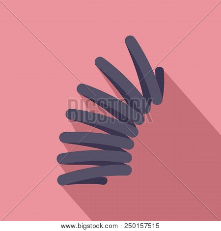 Elastic Spring Coil Icon. Flat Illustration Of Elastic Spring Coil Vector Icon For Web Design