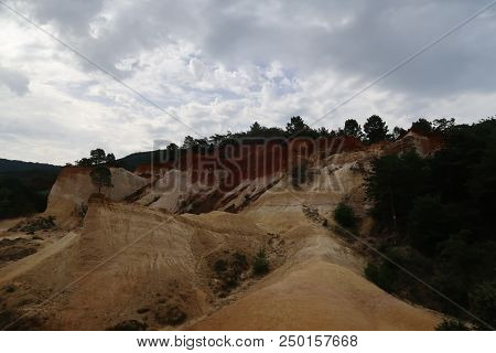 Rustrel, France - July 14, 2018: Photography Showing A Magnificent Landscape. The Photography Was Ta
