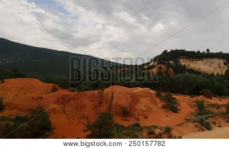Rustrel, France - July 14, 2018: Photography Showing A Magnificent Landscape. The Photography Was Ta