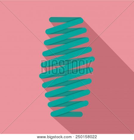 Fat Spring Coil Icon. Flat Illustration Of Fat Spring Coil Vector Icon For Web Design