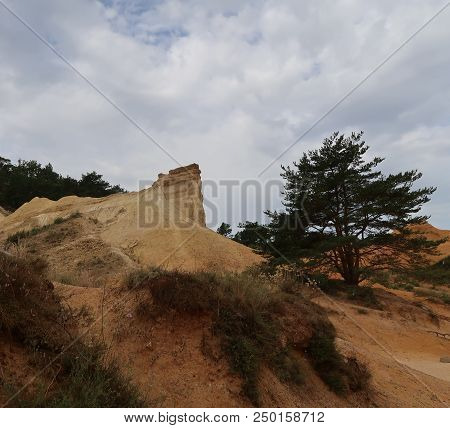Rustrel, France - July 14, 2018: Photography Showing A Magnificent Landscape. The Photography Was Ta