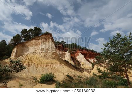 Rustrel, France - July 14, 2018: Photography Showing A Magnificent Landscape. The Photography Was Ta
