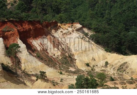 Rustrel, France - July 14, 2018: Photography Showing A Magnificent Landscape. The Photography Was Ta