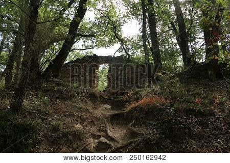 Rustrel, France - July 14, 2018: Photography Showing The Ruin Of Some Old Building. The Photography 