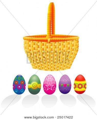 Easter basket en eieren - vector!