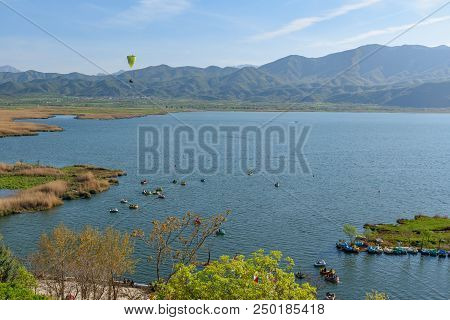 View Of Zeribar Lake In The Zagros Mountains Near Marivan. Kurdistan Province. Iran