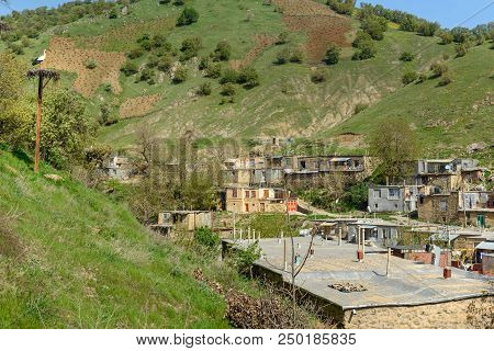 Nest Of Storks In Darreh Tafi Village Near Zarivar Lake, Darreh Tafi Village, 15kms West Of Marivan,