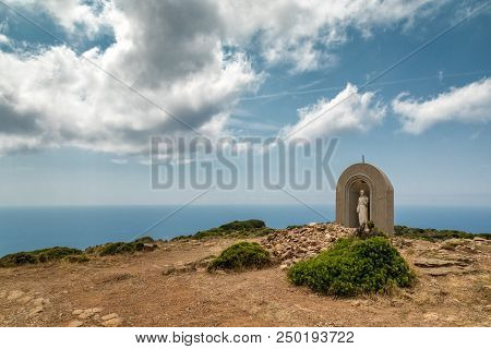 Stone Memorial On The Tip Of Cap Corse Near Moulin Mattei In Corsica