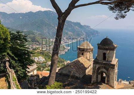 View Over Gulf Of Salerno From Villa Rufolo, Ravello, Campania, Italy
