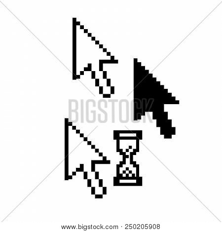 Mouse Pointers - Pixel Arrow, Hourglass Icons