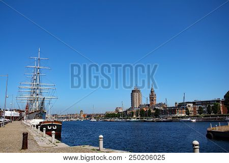 Sailboats And Yachts Moored At The Marina Of Dunkirk